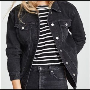 Madewell Oversized Black Denim Jean Jacket